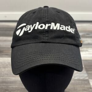 Taylormade R5 Hundred Series Black White One Size Adjustable Strapback Golf Hat‎
